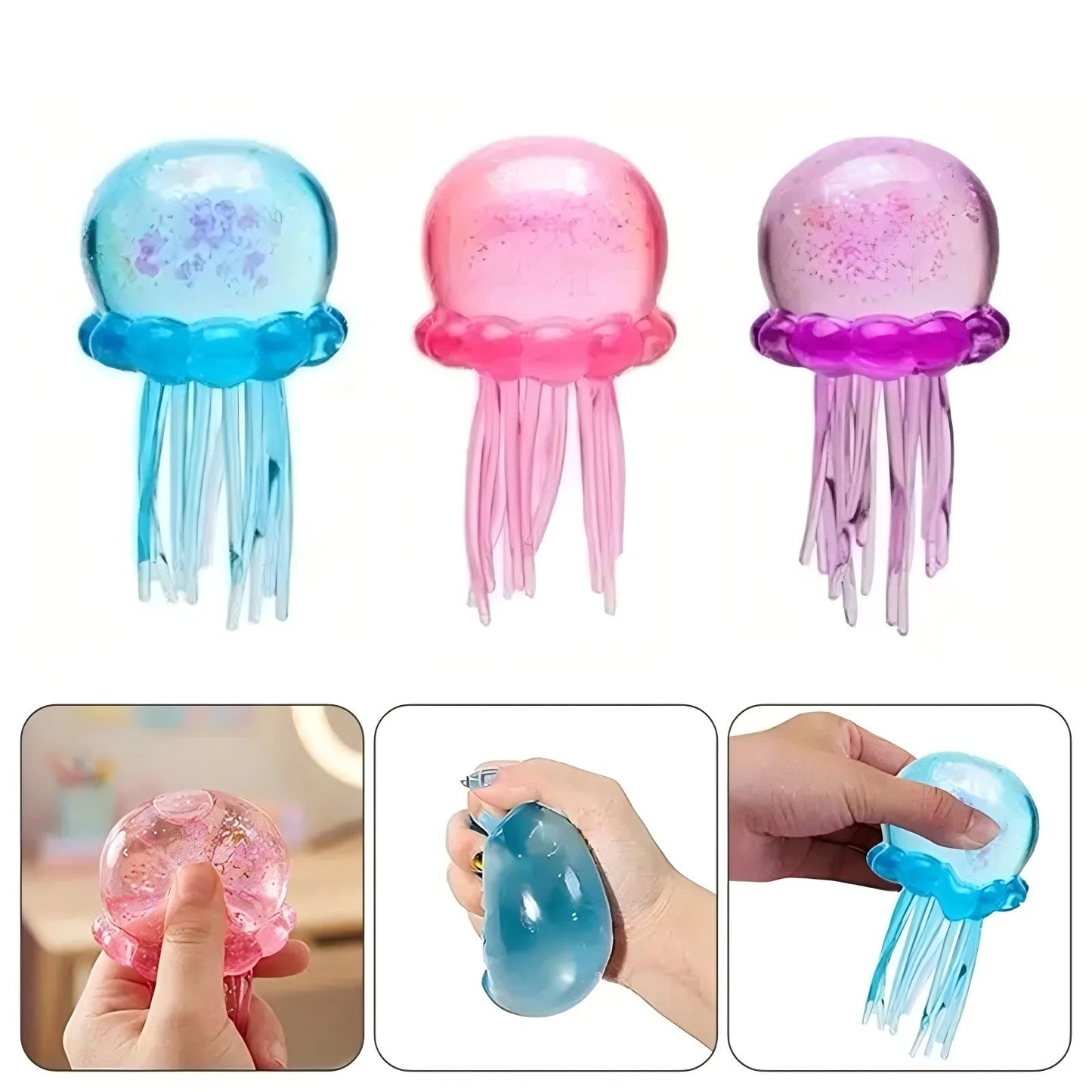 Trending Nee Doh Jellyfish & Cube Squish Toy – Soft Jelly Squeeze Stress Relief Fidget Toy, Sensory NeeDoh for Kids & Adults