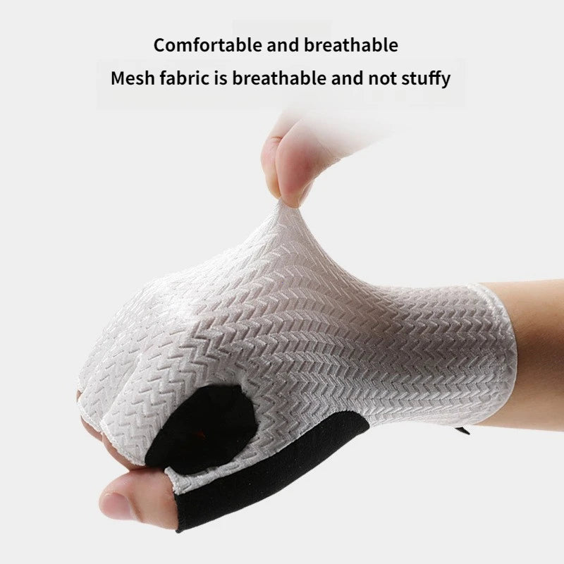 Guantes de Ciclismo Transpirables de Medio Dedo de Verano – Guantes Ultraligeros para Bicicleta de Carretera con Almohadillas Antideslizantes de Silicona para Ciclismo, MTB y Deportes al Aire Libre