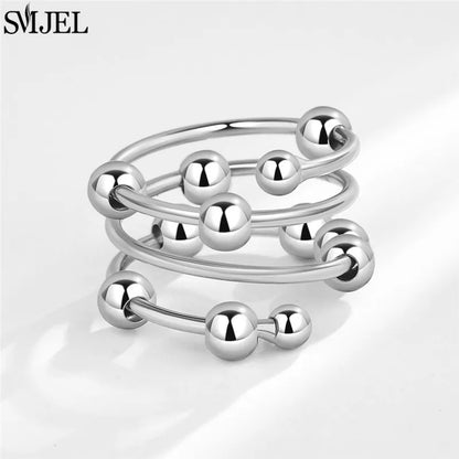 Cherry Blossom Rotating Fidget Spinner Ring – Cute Cat, Bee, Bunny & Butterfly Anti-Anxiety Ring for Women | Adjustable Stress Relief Jewelry