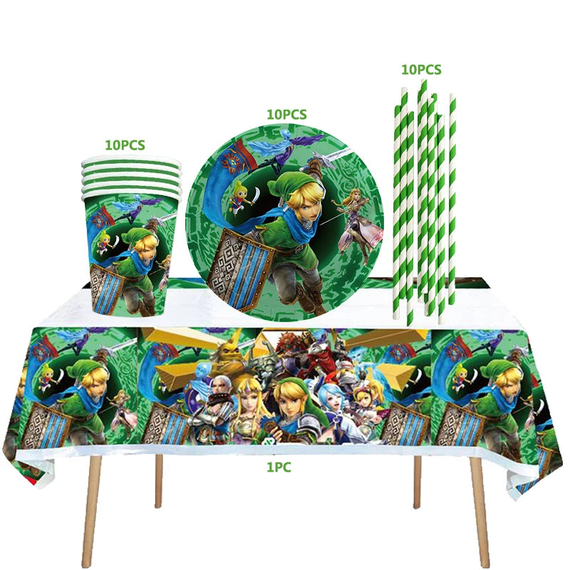 The Legend of Zelda Birthday Party Decorations Disposable Tableware Set – Cups, Plates & Napkins for Kids Birthday Party Supplies & Baby Shower Toys