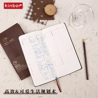 Kinbor Undated Weekly Planner – Portable Daily, Monthly & Schedule Journal Notebook
