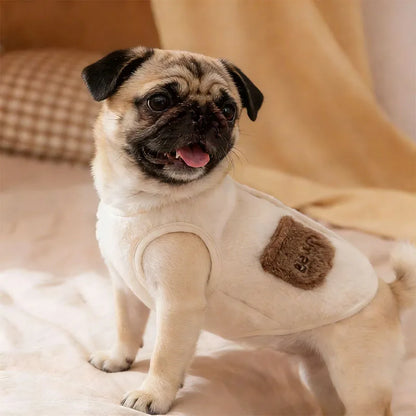 Autumn & Winter Pet Jacket – Cute Fleece Vest for Small Dogs, Puppies & Cats, Warm Cozy Animal-Themed Outdoor Clothing
