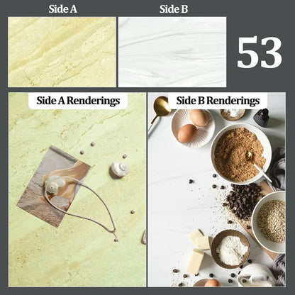 Double-Sided Wood Grain & Marble Photography Backdrop Board 57 × 87 cm – Waterproof Photo Background for Product Photography