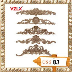 Appliques décoratives en bois moulé – Boiseries murales sculptées pour meubles, armoires, coins et décoration intérieure