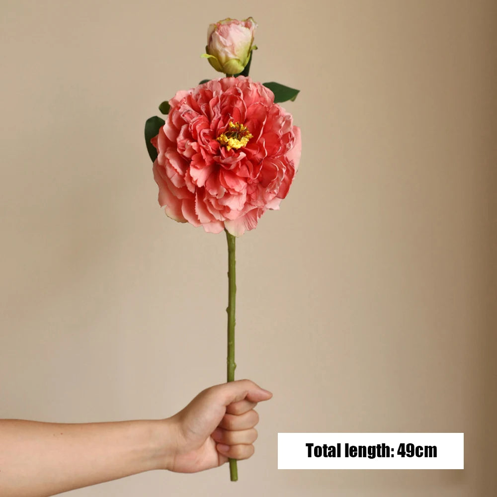 Grande Pivoine Artificielle en Soie – Bouquet de Fausses Pivoines de Haute Qualité avec Tige, Fleur Artificielle Style Européen pour Décoration de Mariage, Décoration Intérieure et Arrangements Floraux DIY