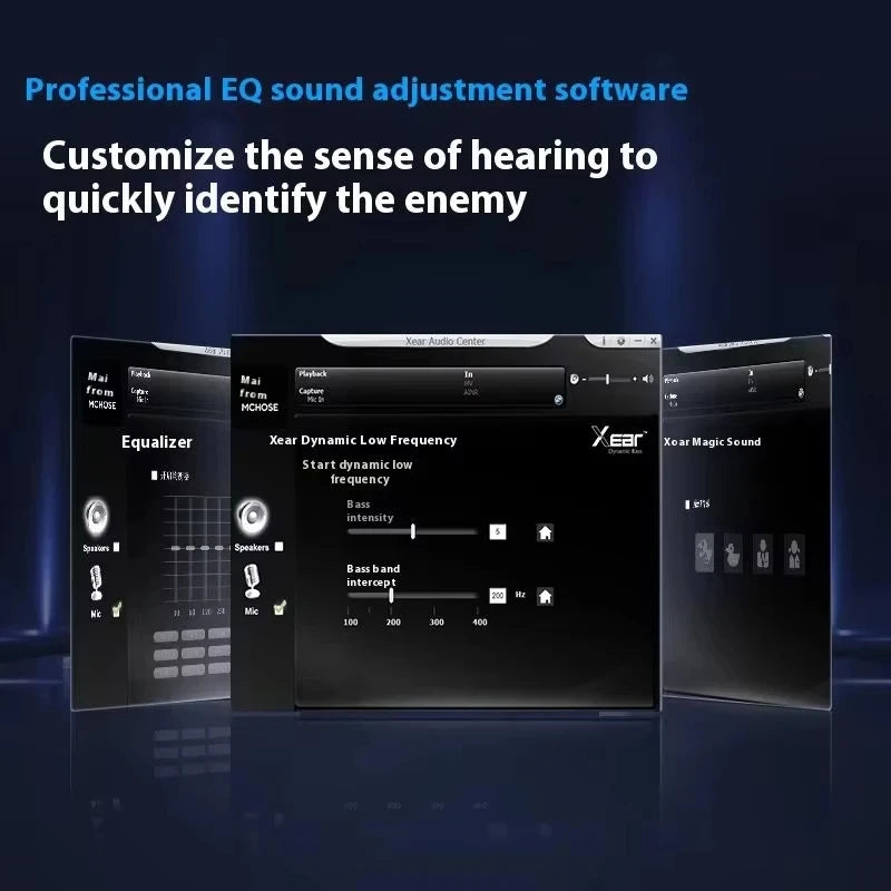 Casque de Jeu Sans Fil MCHOSE V9 Pro 3 Modes – Casque d'Esports Bluetooth, 2.4 GHz & Filaire avec Microphone Anti-Bruit