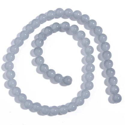1 brin de perles de verre unies 6/8mm – Perles rondes intercalaires lâches pour la fabrication de bijoux DIY, bracelets faits main, colliers et accessoires d'artisanat