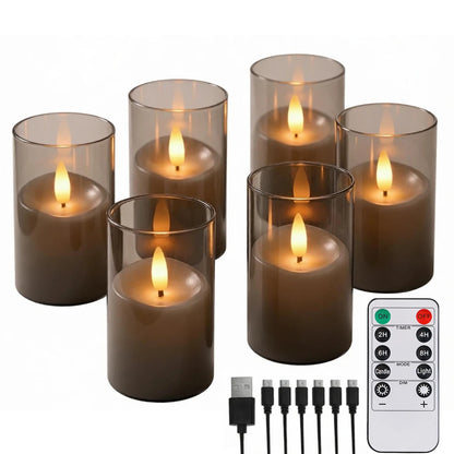 Flickering Flameless LED Pillar Candles – Remote-Controlled Candle Lights with Embedded Star String for Weddings, Christmas & Party Home Decor