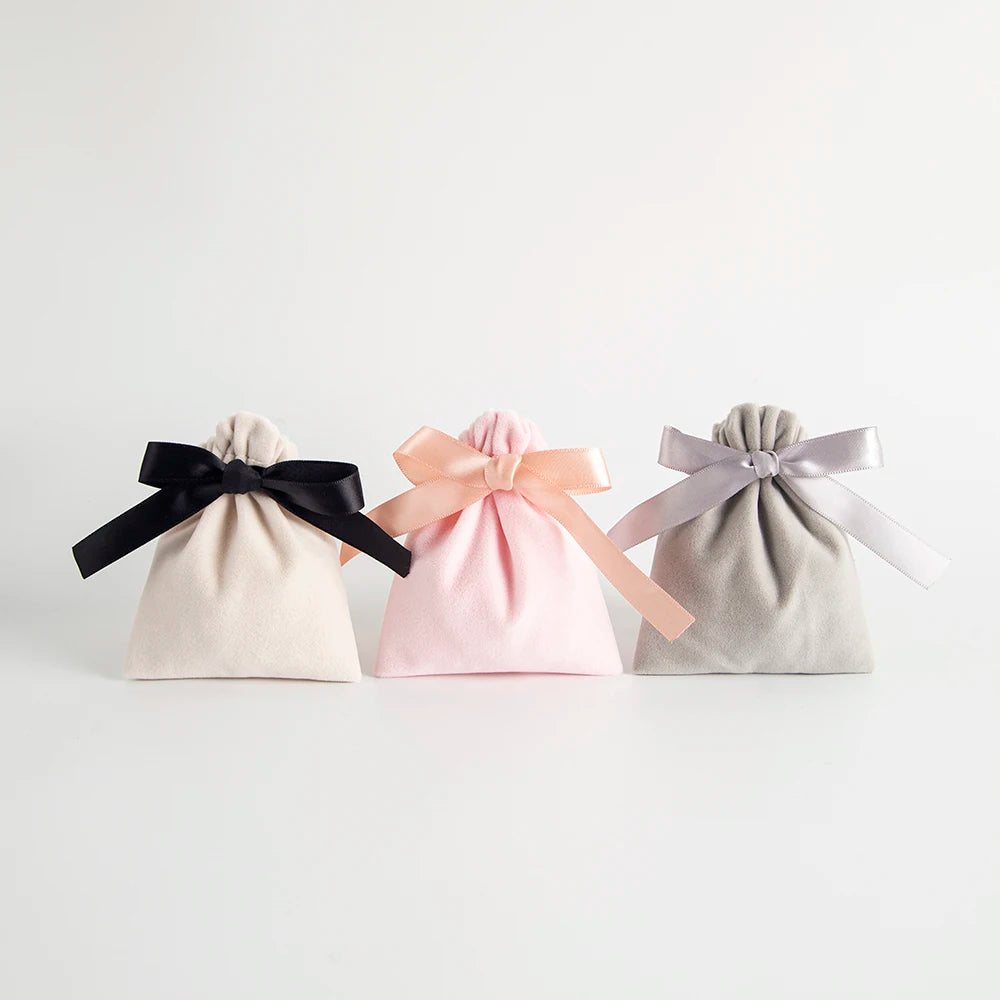 10 Bolsas de Terciopelo con Cordón – Bolsitas de Regalo con Cinta 10x12cm para Empaque de Joyas, Recuerdos de Boda, Almacenamiento de Viaje y Dulces