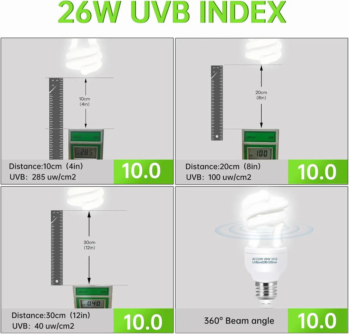 UVB 5.0/10.0 Reptile Heat Lamp Bulb – 13W/26W Energy-Saving UVB Lighting for Terrariums, Turtles, Lizards & Snakes