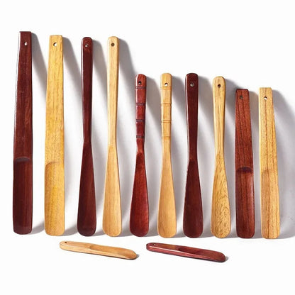 1PC Portable Wooden Shoehorn – Mini Short-Handled Solid Wood Shoe Spoon, 16/40cm Travel Shoe Dressing Aid & Footwear Accessory
