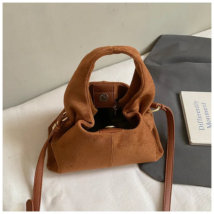 Sac à main bouffant français – Sac à bandoulière givré tendance avec fermoir magnétique, sac à main rétro en forme de nuage, sac à main tendance de style boîte à déjeuner pour femmes pour une utilisation décontractée et quotidienne