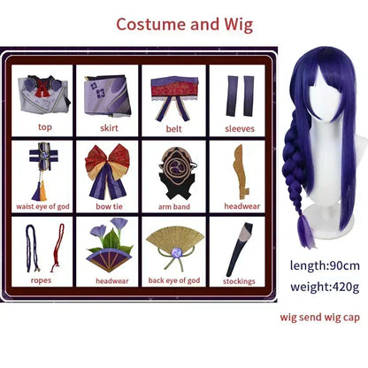Game Impact Cosplay Wig & Costume Set – Full Anime Carnival Roleplay Outfit for Halloween, Convention & Party Wear