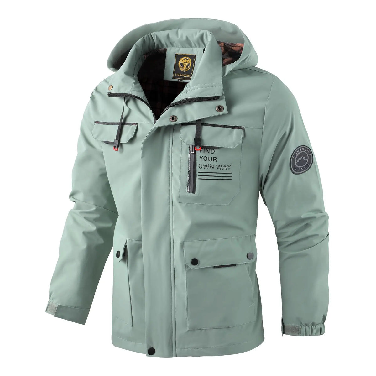 Men’s Casual Hooded Parka Jacket – Solid Color Outdoor Coat, Stylish Autumn & Winter Outerwear