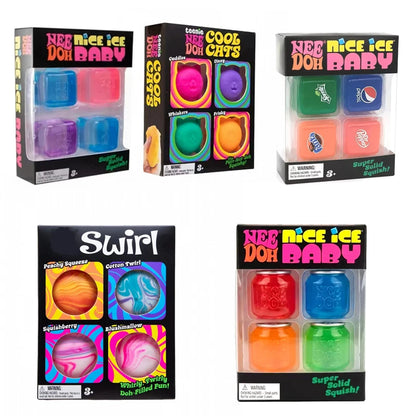 Schylling NeeDoh Nice Cube & Nice-Sicle Sensory Squishy – Soft Squeeze Stress Relief Fidget Toy for Focus, Relaxation & Everyday Play