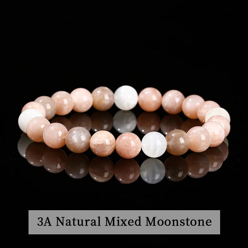 Natural Stone Beaded Bracelet – Obsidian, Fluorite, Quartz & Jasper Crystal Stretch Bracelet for Men & Women | Yoga Healing Jewelry
