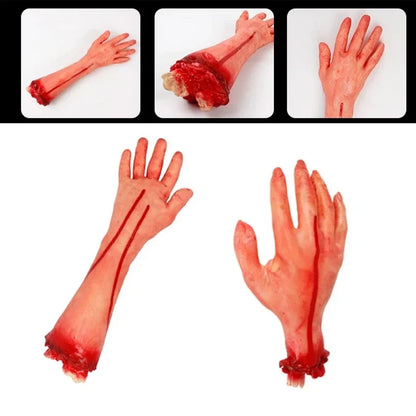 Halloween Fake Body Parts Props – Scary Bloody Human Brain, Heart, Hand, Finger, Leg & Foot Decorations for Halloween Parties, Haunted Houses & Horror Decor