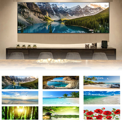 3D Landscape Canvas Wall Art – Mountain Lake Forest Scenery Painting Poster for Living Room, Bedroom & Home Decor