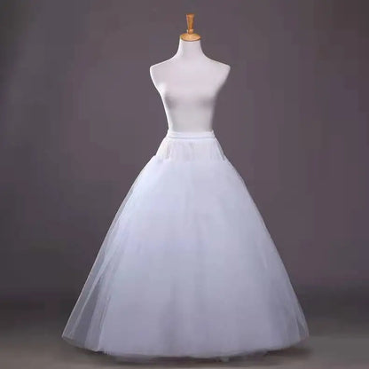 Enagua de boda de crinolina de 6 aros – Enagua larga blanca para vestido de baile, capa de soporte de falda de medio deslizamiento para vestido de novia, accesorios de boda para vestidos de princesa y vestidos formales