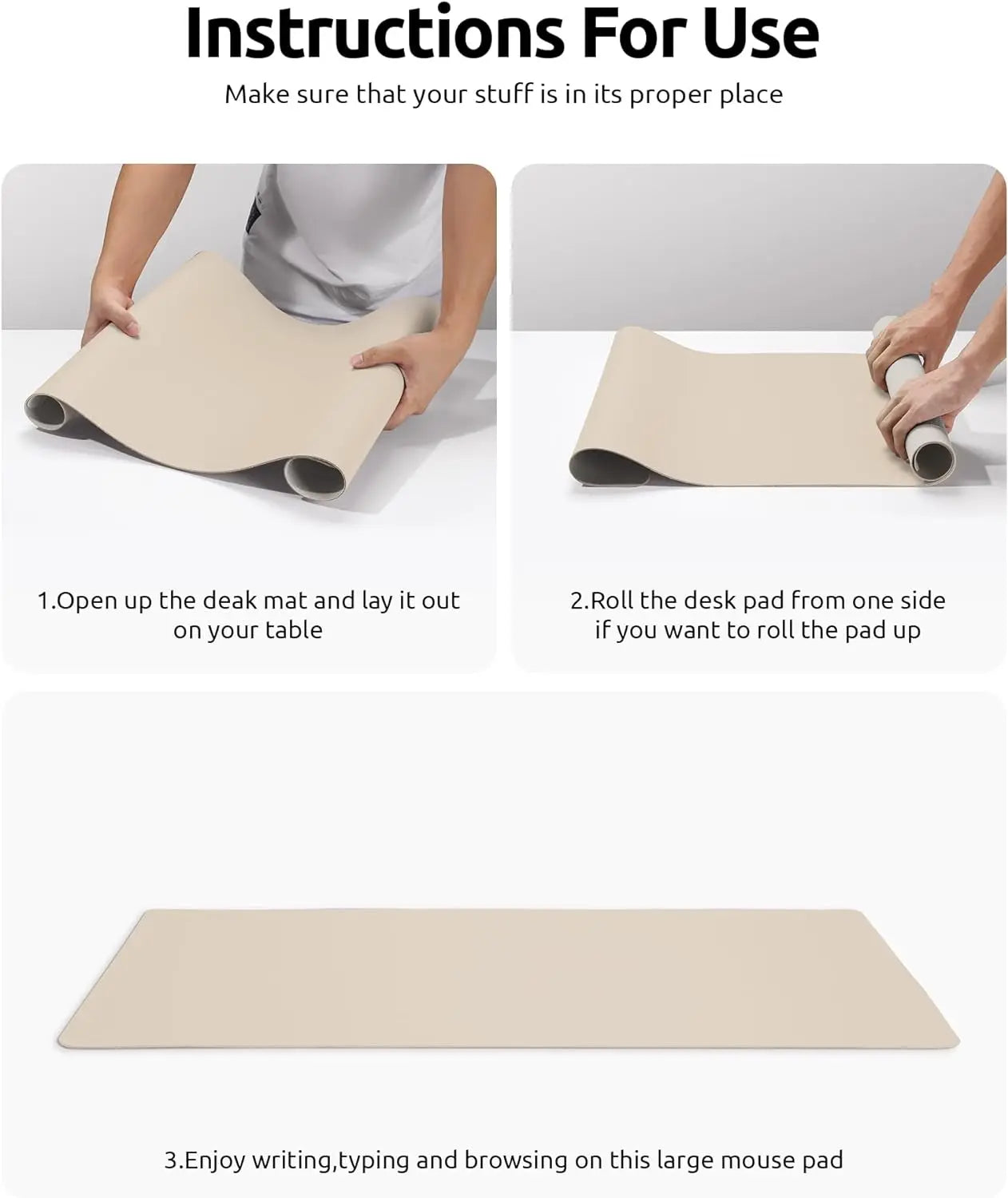 Alfombrilla de escritorio grande de cuero PU - Mouse Pad antideslizante y protector de escritorio para laptop, teclado, oficina y juegos