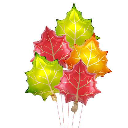 5PCS Fall Maple Leaf, Pine Cone & Pumpkin Balloon Set – Autumn Harvest Festival & Thanksgiving Day Party Decorations