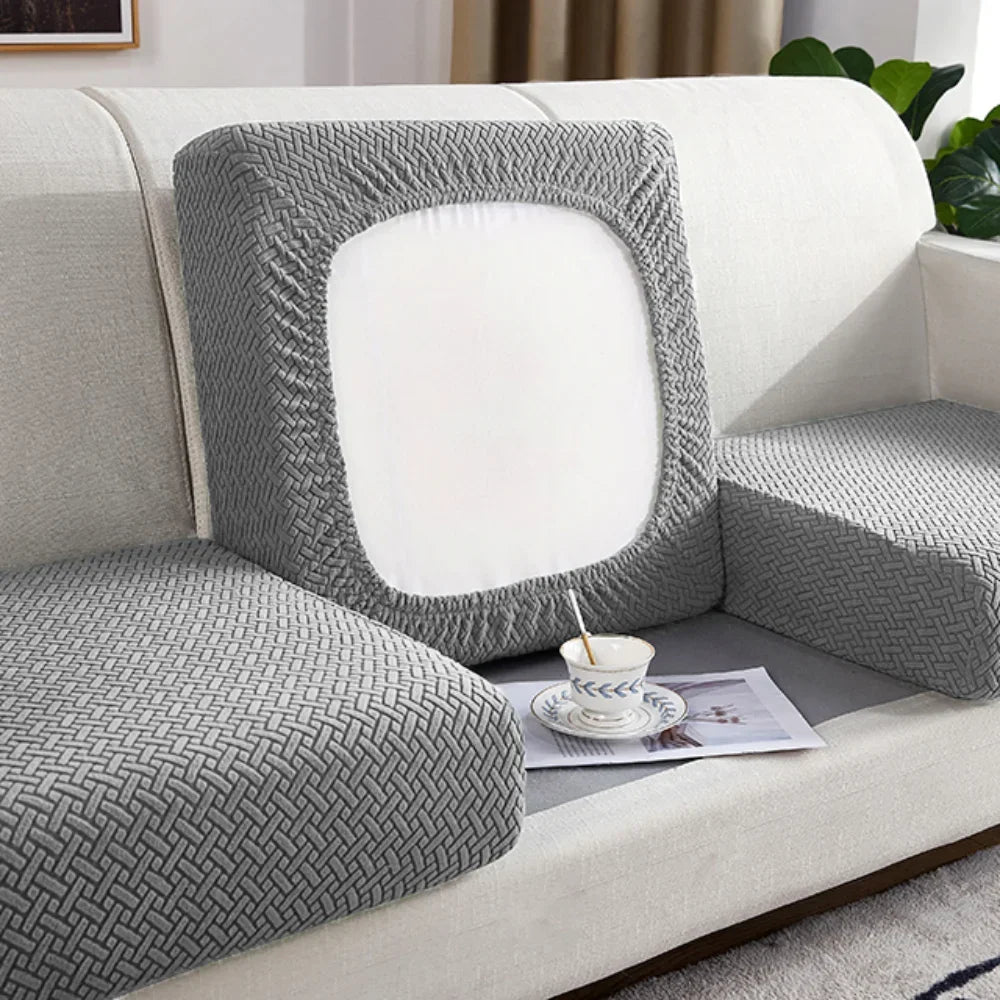 Stretch Jacquard Sofa Seat Cushion Cover – Washable Furniture Protector for Sectional & Loveseat Sofas