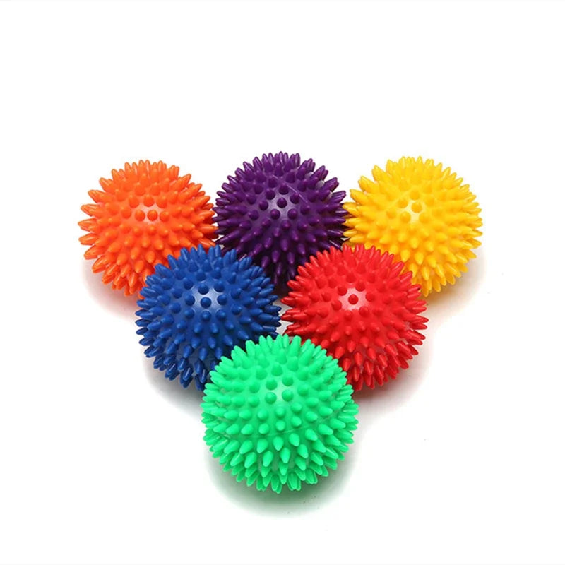 Balle de massage à picots en PVC de 7 cm – Balle de physiothérapie rigide pour soulager la fasciite plantaire, la récupération musculaire, la musculation et le massage sportif