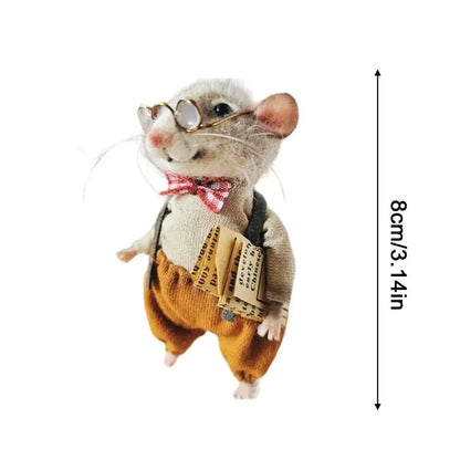Needle Felted Mouse Christmas Ornament – Cute Wool Felt Mouse Hanging Decoration, Handmade Craft Decor for Christmas Tree & Home