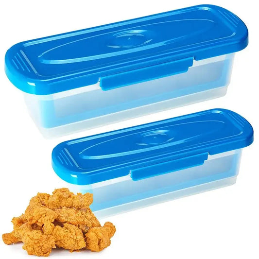 Recipiente mezclador para empanar pescado – Bandeja para rebozar con tapa para alitas de pollo, pescado, verduras y frituras