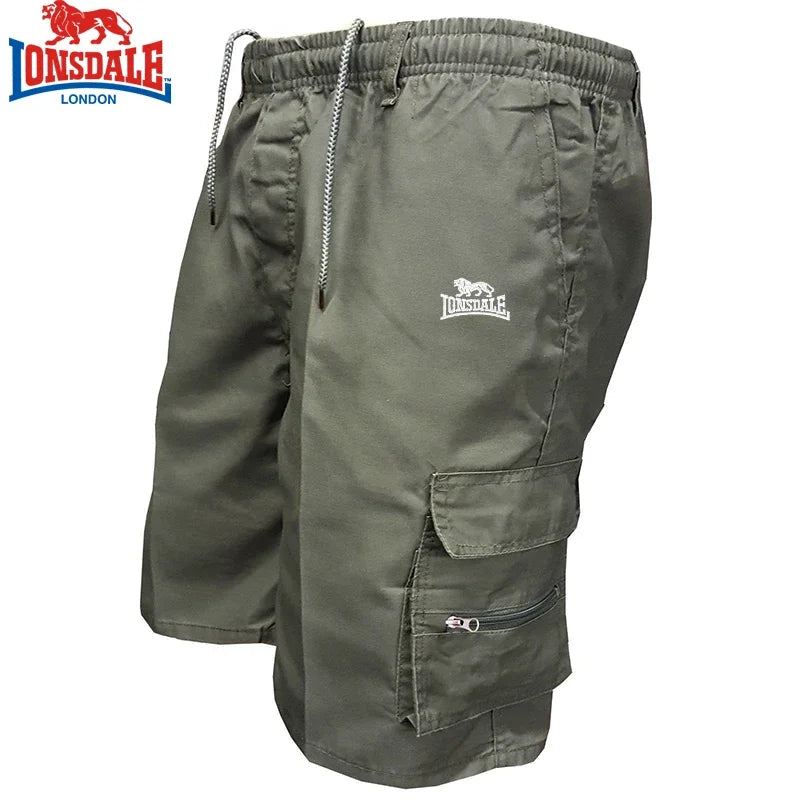 LONSDALE Men's 2024 Outdoor Sports Pants – Embroidered Multi-Pocket Zipper Trousers for Spring & Summer, Running, Hiking & Casual Wear