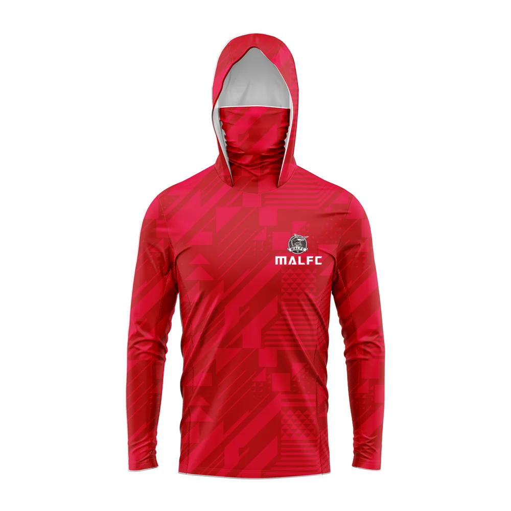 MALFC Men's Hooded Fishing Shirt – Long Sleeve UV Protection Performance Fishing Apparel for Outdoor Adventures