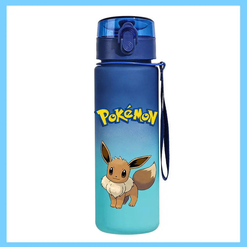 Pokémon 650ml Sports Water Bottle – Pikachu & Eevee Direct Drink Anti-Drip Cup