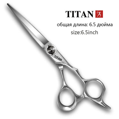 TITAN Kit de Ciseaux Professionnels de Coiffure – Ciseaux de Coupe et d'Effilage pour Barbiers, Ciseaux de Salon en Acier Japonais 440C 5.5/6.0/6.5/7.0 Pouces pour Coiffeurs et Barbiers