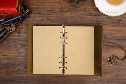 Retro Spiral Leather Notebook – Vintage Pirate Journal with Refillable Pages