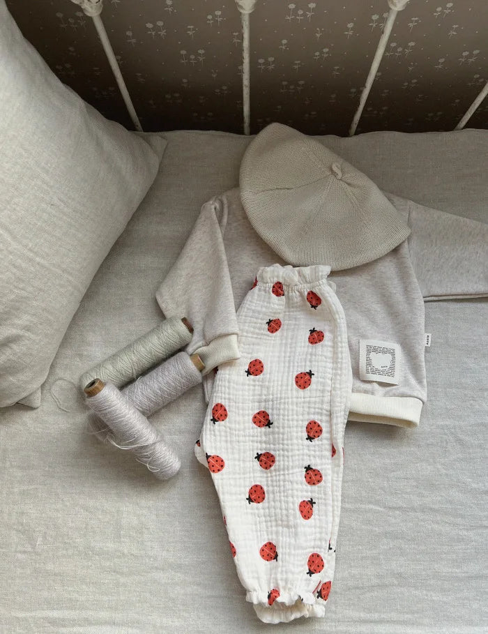Pantalones de Bebé de Algodón Orgánico – Pantalones Suaves de Muselina Estampados para Recién Nacidos y Niños Pequeños, Parte de Abajo Informal y Adorable para Usar en Primavera, Verano, Otoño e Invierno