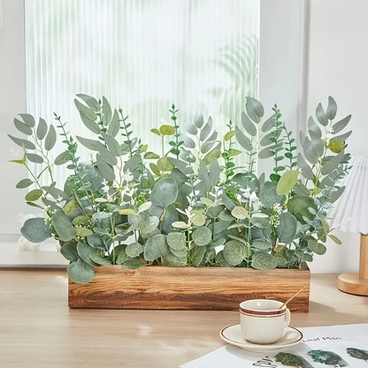 50/90 PIÈCES Bouquet de Fleurs Artificielles Eucalyptus – Mélange de Verdure Feuilles de Saule Argenté Eucalyptus pour Arrangements Floraux de Mariage & Décoration Intérieure DIY