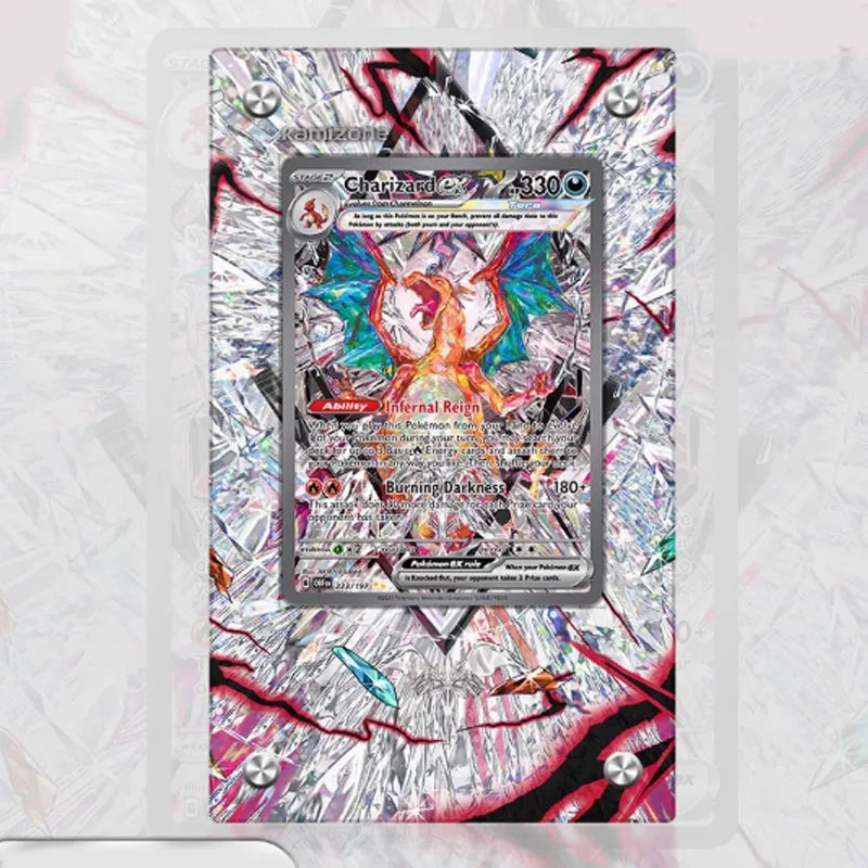 Ladrillo Expositor de Cartas de Arte Extendido Pokémon – Soporte de Exhibición de Ilustraciones de Cartas Coleccionables de la Colección Charizard para Coleccionistas y Regalos de Cumpleaños (Carta No Incluida)