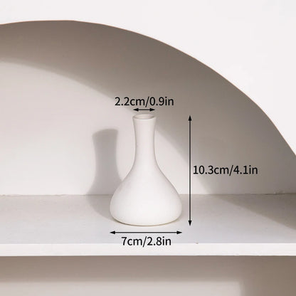 Florero Nórdico de Cerámica Blanca – Jarrón Decorativo Moderno para Sala de Estar, Decoración del Hogar y Escritorio