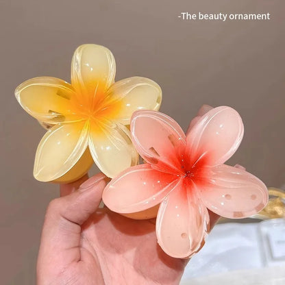 Pinzas de pelo hawaianas con diseño floral degradado – Pasadores grandes florales tropicales para mujer | Accesorios de moda para el pelo para vacaciones en la playa