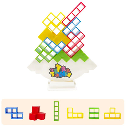 Juego de equilibrio y apilamiento Tetra Tower – Divertido juego de mesa de construcción de puzles para niños y adultos, desafío de apilamiento estratégico, actividad para noche de juegos en familia y regalo interactivo en equipo