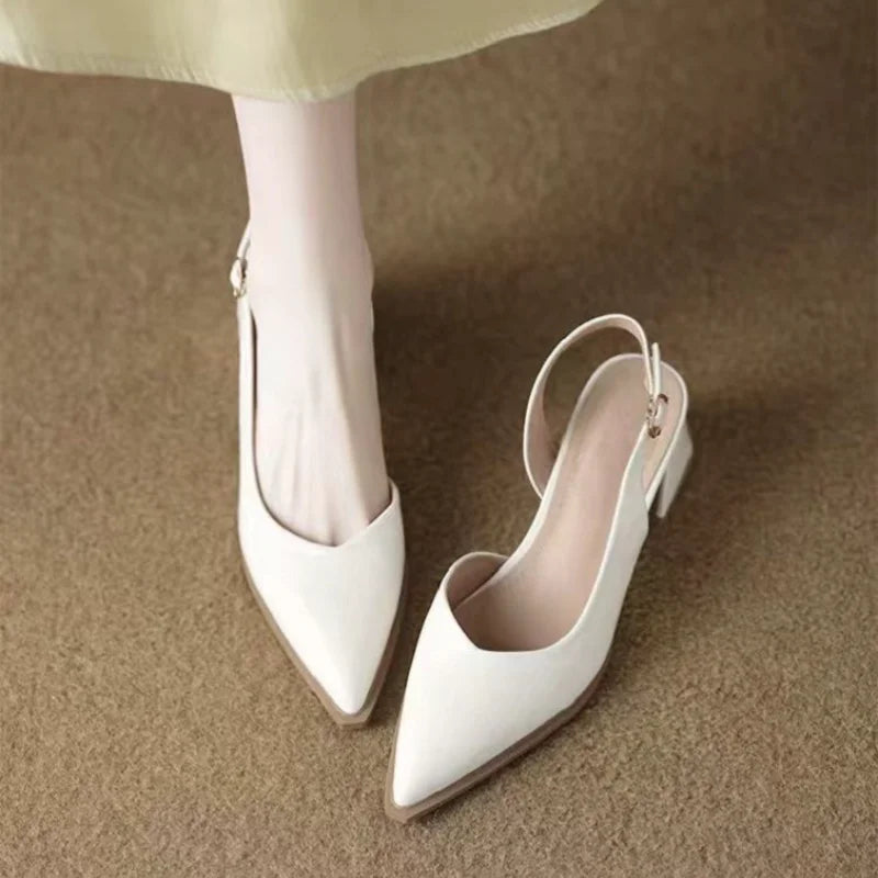Zapatos de tacón de aguja con punta para mujer - Elegantes zapatos de vestir de tacón alto, mocasines sin cordones para oficina y fiesta