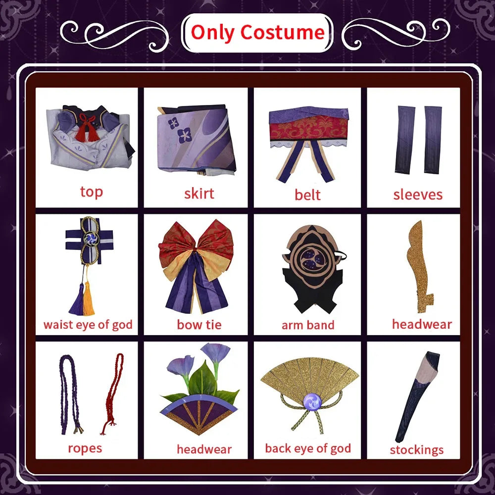 Game Impact Cosplay Wig & Costume Set – Full Carnival Anime Roleplay Outfit for Halloween, Convention & Party Wear
