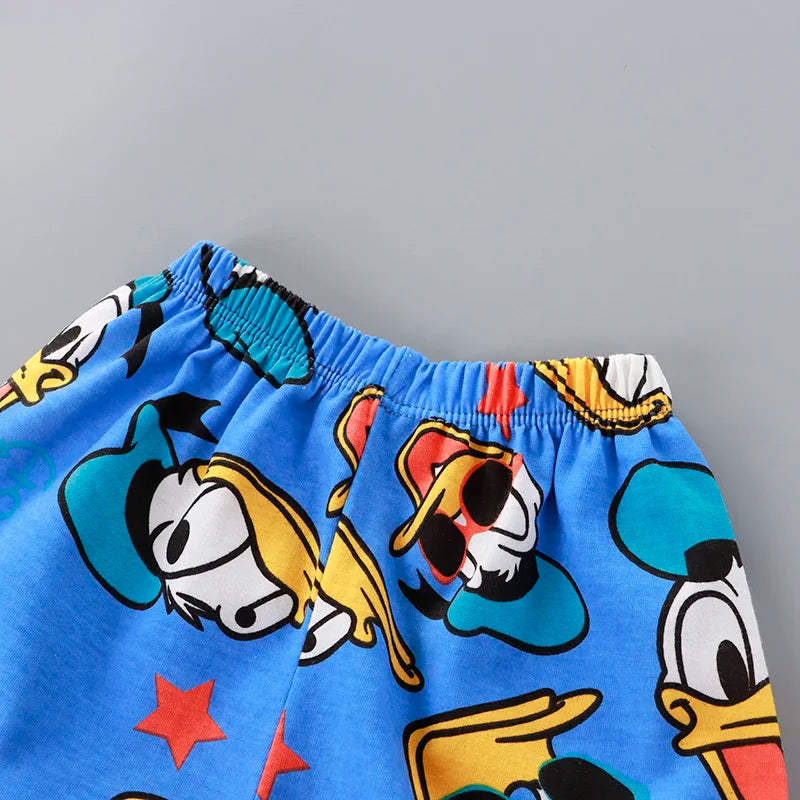 Ensemble d'été Donald Duck pour enfants – Survêtement 2 pièces pour garçons avec t-shirt et short, tenue décontractée pour bébés de 1 à 4 ans, vêtements de jeu confortables pour l'été