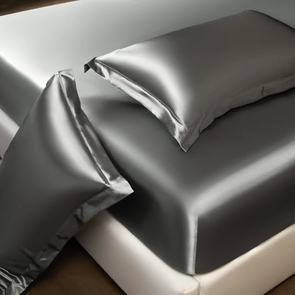 Rayon Satin Fitted Sheet – Soft Mattress Cover with Elastic Band for Single, Double, Queen & King Beds