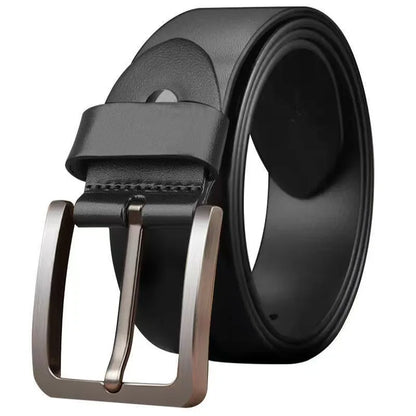 Cinturón de negocios de cuero de PU para hombre, con hebilla de aleación ajustable, para vaqueros y pantalones de vestir