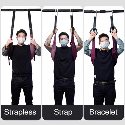 Cinturón de tracción lumbar – Cinturón de apoyo para estiramiento espinal doméstico para relajación de cintura, estiramiento de espalda y ejercicio de descompresión en barra horizontal
