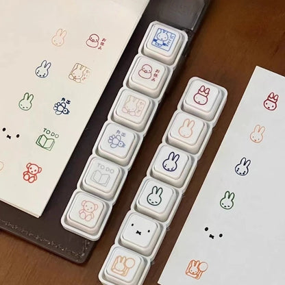 New Miffy Seal – High Color Value Cartoon Rabbit Printing Creative Removable DIY Hand Account Punch Card Decoration