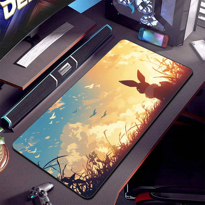Alfombrilla de ratón XXL Pokémon Gaming – Alfombrilla de escritorio extendida con base de goma antideslizante para teclado de juegos, portátil y escritorio de ordenador