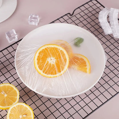 500/10pcs Disposable Food Storage Covers – Elastic Plastic Bowl Covers, Kitchen Food Preservation Film Bags, Stretchable Plate Covers & Vacuum Storage Bags for Fresh Keeping