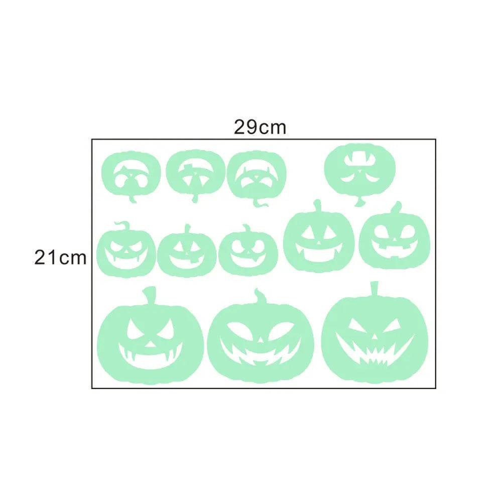 Halloween Luminous Wall Stickers – Glow-in-the-Dark Eyes, Bats, Ghosts & Pumpkins for Windows, Walls, Home & Spooky Party Decor
